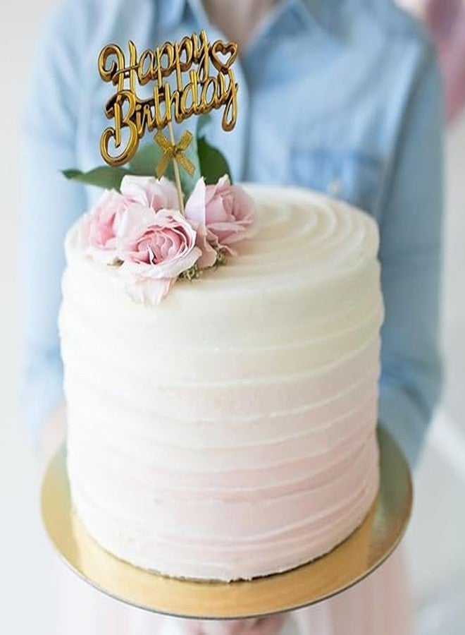 pop colours Happy Birthday Cake Topper | Gold Metallic | Happy Birthday Cake Toppers for Cake Decoration | Acrylic Birthday Cake Supplies | Gold, 19x12x2cm | 1 Pcs - Image 3